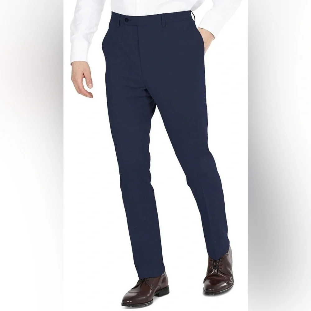 DKNY DARIO BLUE FLAT FRONT SUIT SEPARATE PANTS SIZE W38 x 32L NEW WITH TAGS